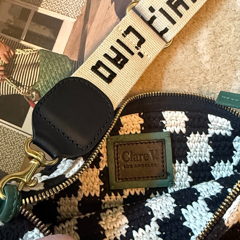 Clare V Black and White Checkered Crossbody - Picture 3 of 6